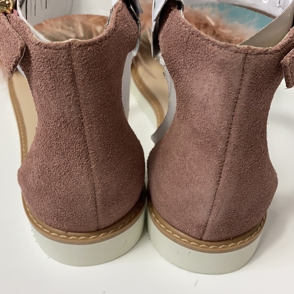 Seychelles Ruffle A Few pink suede feather sandals - Picture 4 of 7